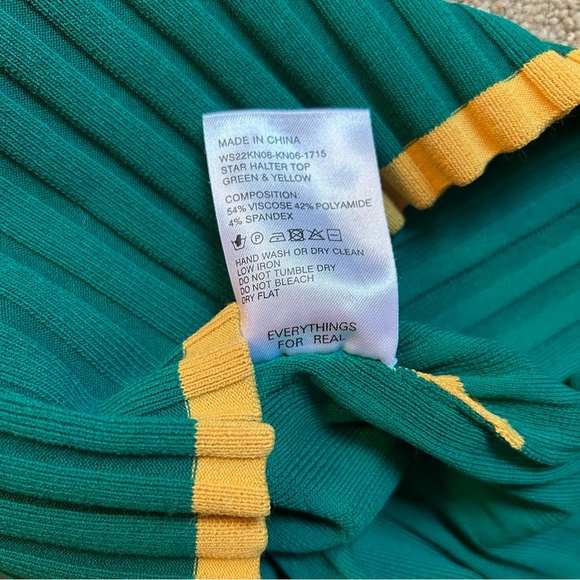 Wales Bonner Star Chevron Rib Halter Top - size M 💚💛 - Picture 7 of 8